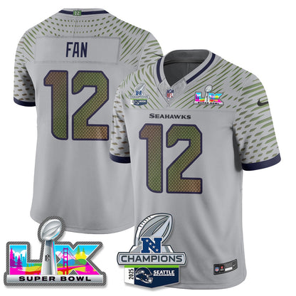 SEA 2025 NFC Champions Vapor Limited Jersey V2 - All Stitched