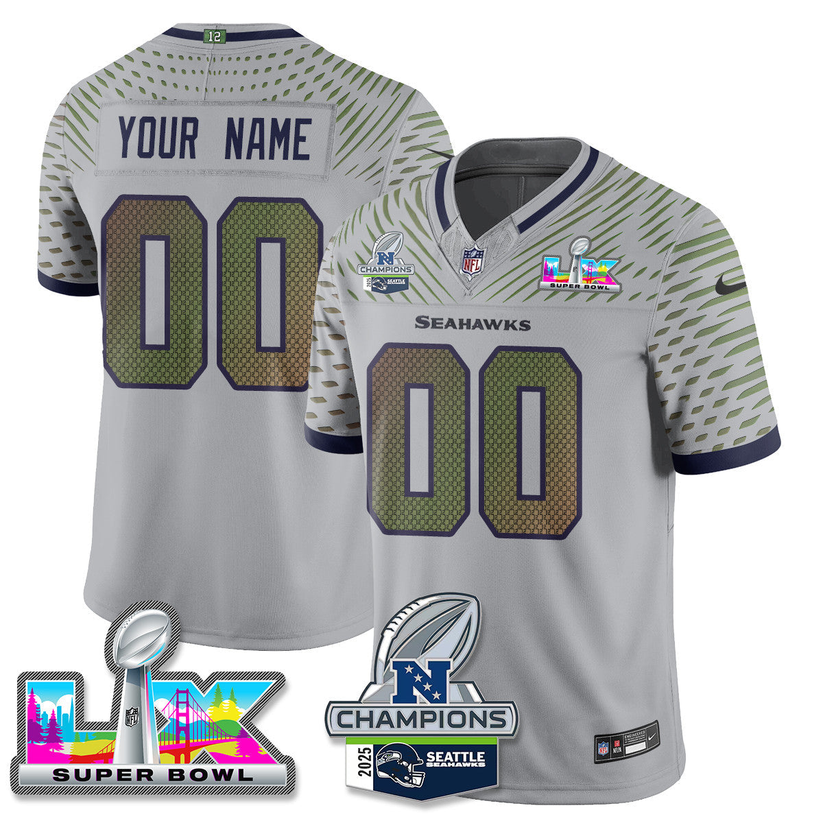 SEA 2025 NFC Champions Vapor Limited Jersey V2 - All Stitched