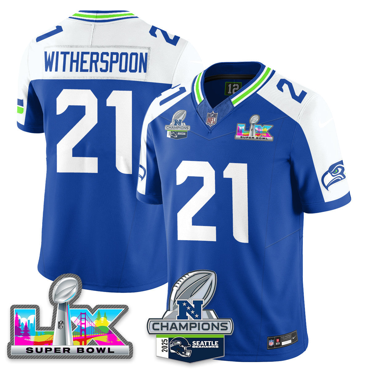 SEA 2025 NFC Champions Vapor Limited Jersey V2 - All Stitched