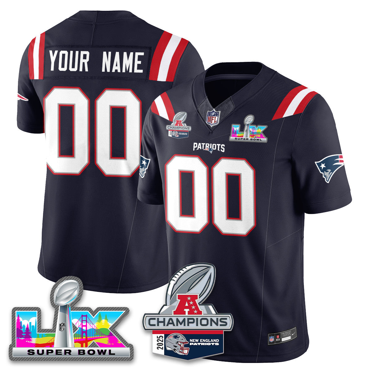 NE 2025 AFC Champions Vapor Limited Jersey V2 - All Stitched
