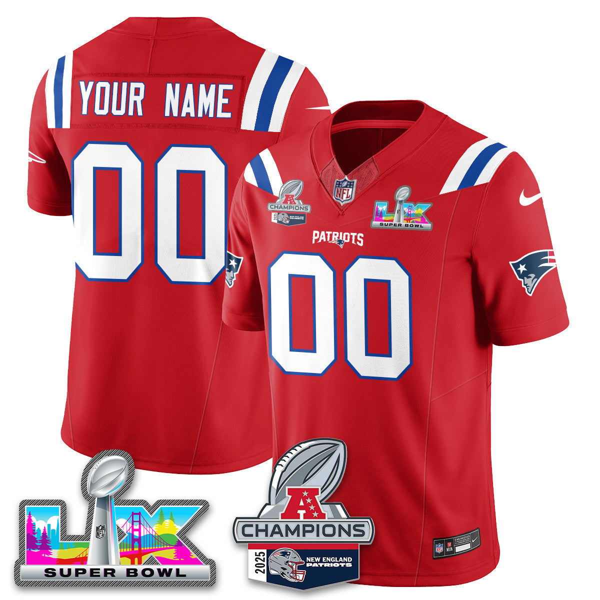 NE 2025 AFC Champions Vapor Limited Jersey V2 - All Stitched
