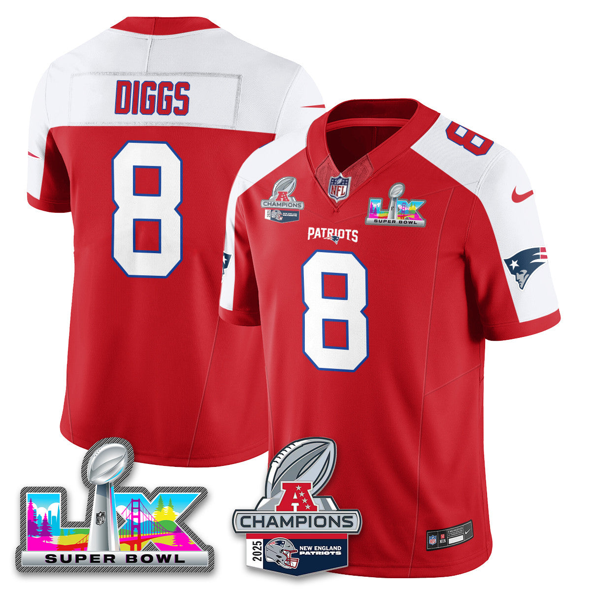 NE 2025 AFC Champions Vapor Limited Jersey V2 - All Stitched