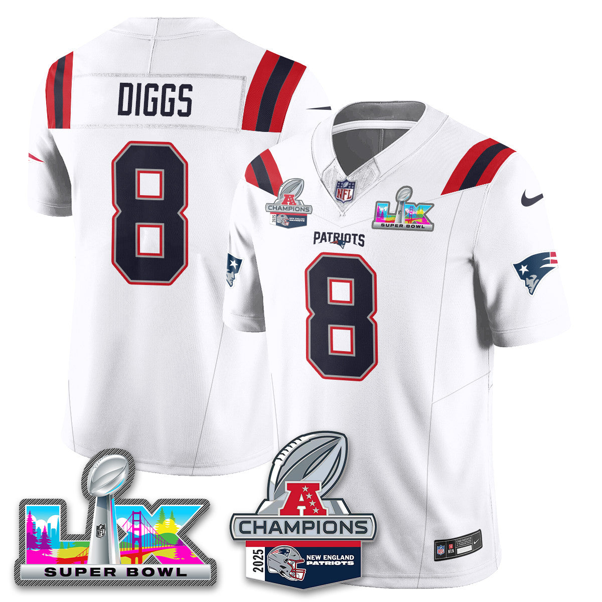 NE 2025 AFC Champions Vapor Limited Jersey V2 - All Stitched