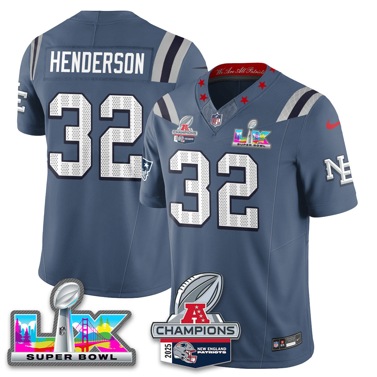 NE 2025 AFC Champions Vapor Limited Jersey V2 - All Stitched