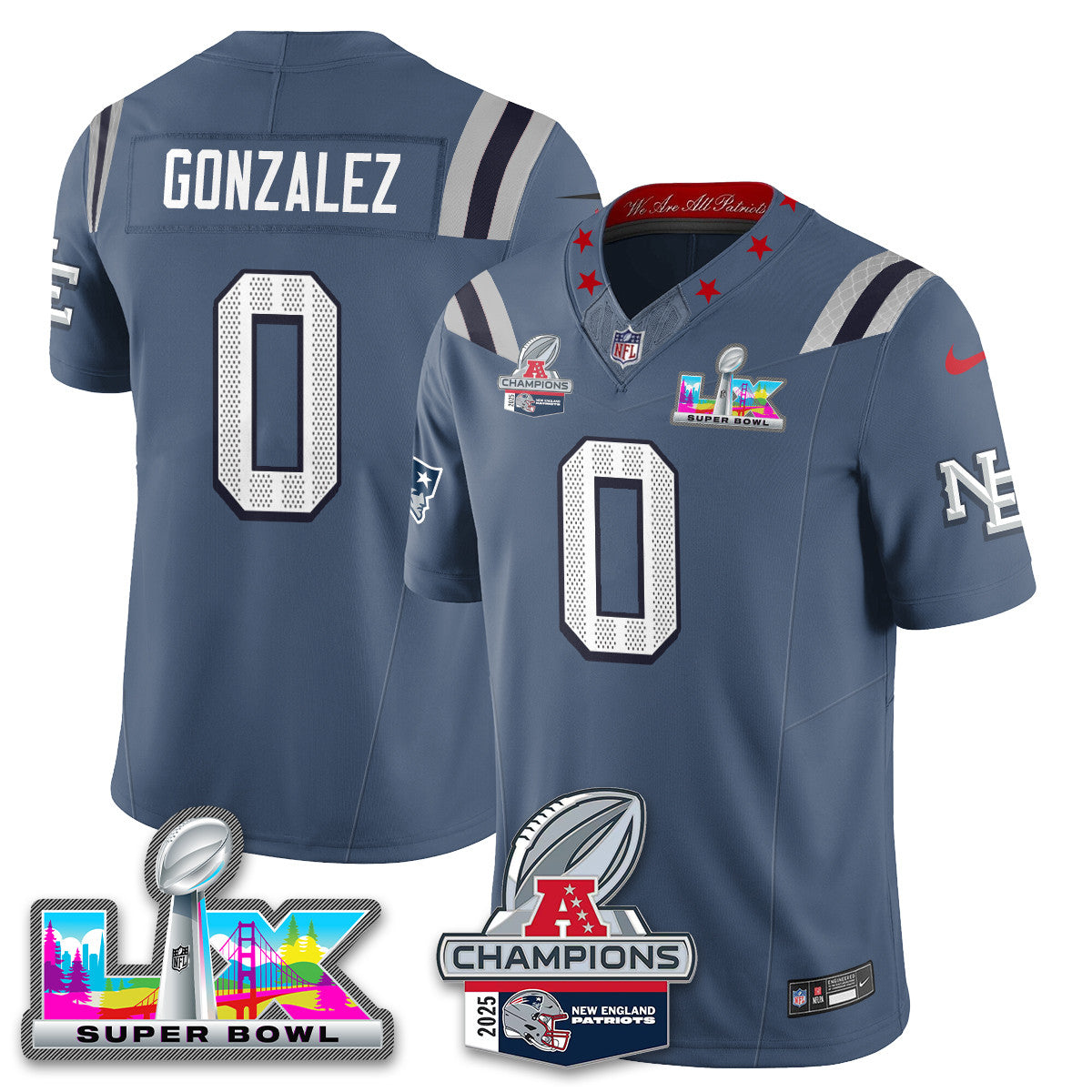 NE 2025 AFC Champions Vapor Limited Jersey V2 - All Stitched