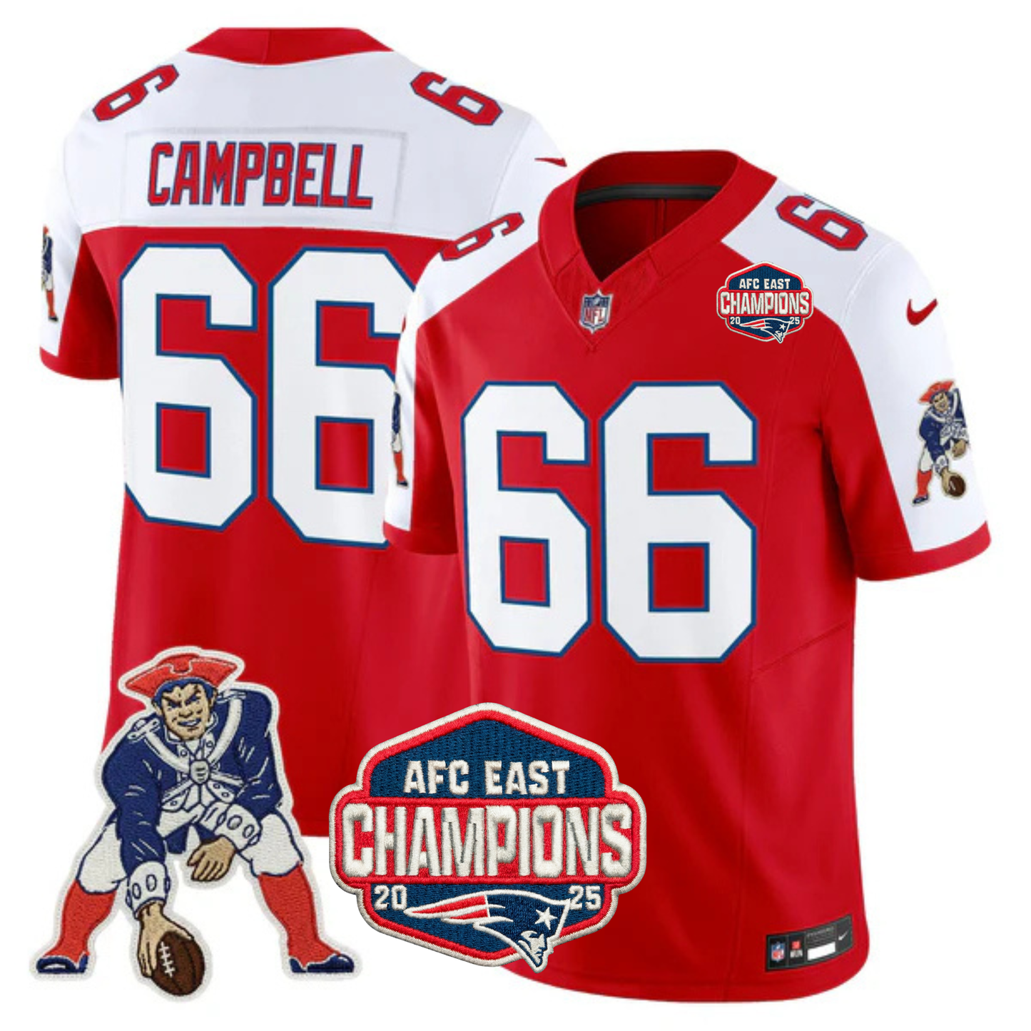 NE AFC East Champions Throwback Vapor Limited Jersey V2 - All Stitched