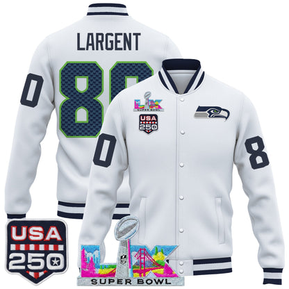 Men's Seattle Seahawks "Super Bowl LX & United States 250th Anniversary Patch" Jacket- All Stitched