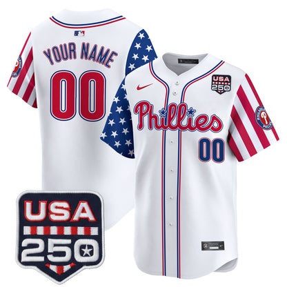 Philadelphia Phillies America250 Edition Vapor Premier Limited Custom Jersey - All Stitched