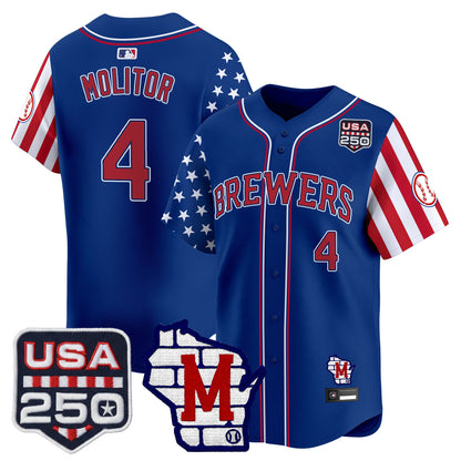 Milwaukee Brewers "America250 Edition" Vapor Premier Limited Jersey - All Stitched