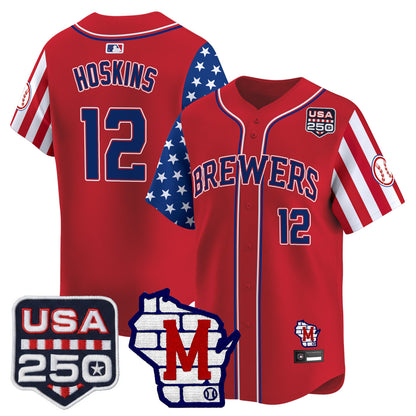 Milwaukee Brewers "America250 Edition" Vapor Premier Limited Jersey - All Stitched