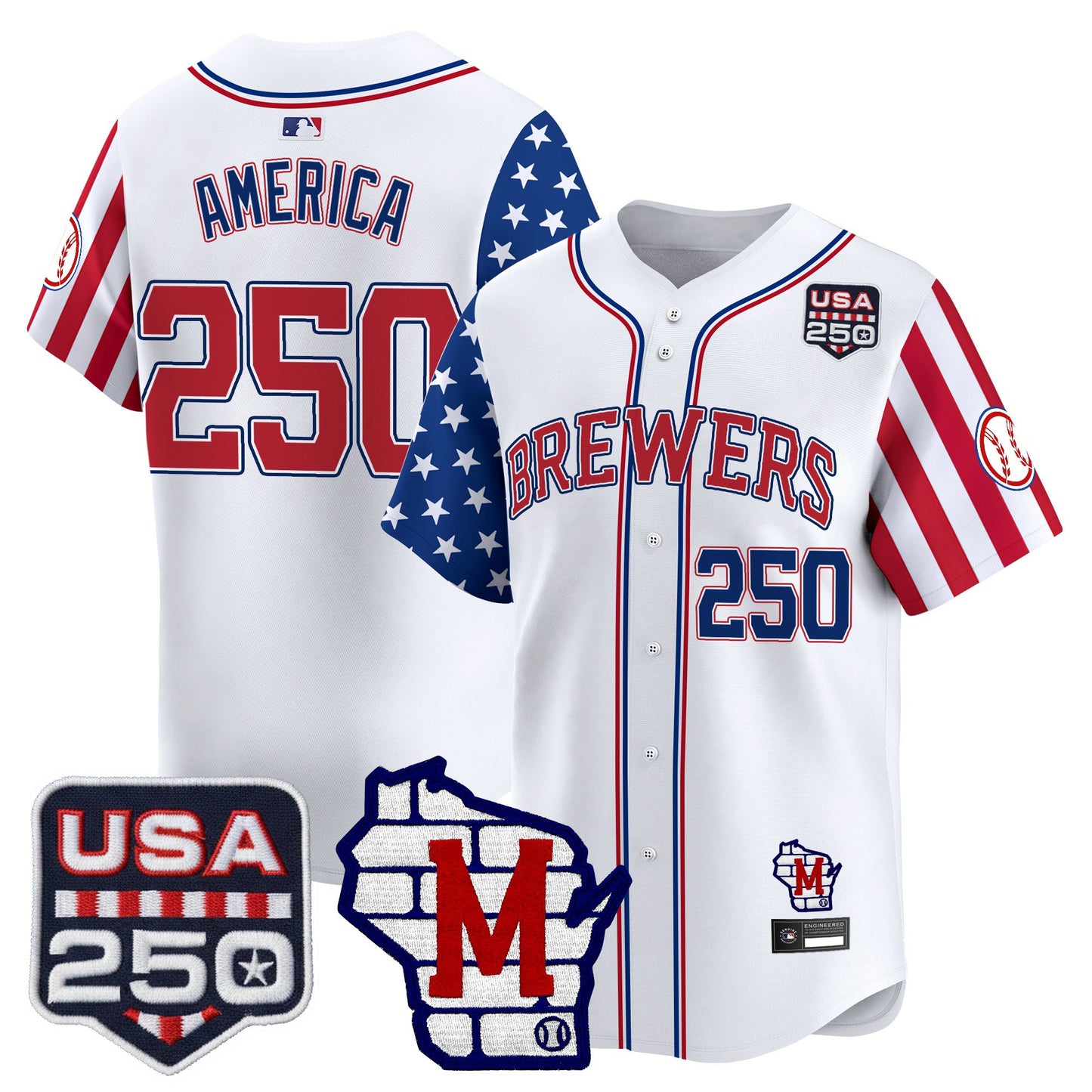Milwaukee Brewers "America250 Edition" Vapor Premier Limited Jersey - All Stitched