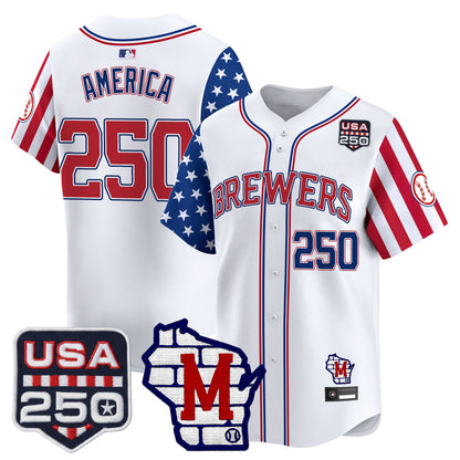 Milwaukee Brewers "America250 Edition" Vapor Premier Limited Jersey - All Stitched