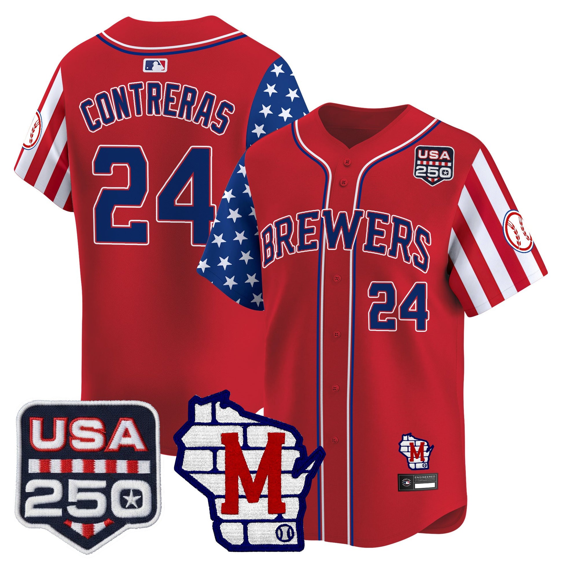 Milwaukee Brewers "America250 Edition" Vapor Premier Limited Jersey - All Stitched