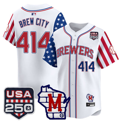 Milwaukee Brewers "America250 Edition" Vapor Premier Limited Jersey - All Stitched
