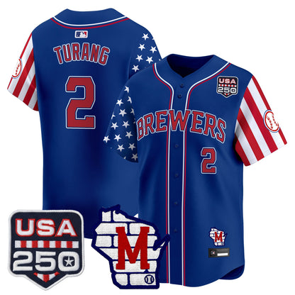 Milwaukee Brewers "America250 Edition" Vapor Premier Limited Jersey - All Stitched