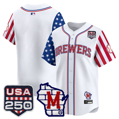 Milwaukee Brewers "America250 Edition" Vapor Premier Limited Jersey - All Stitched