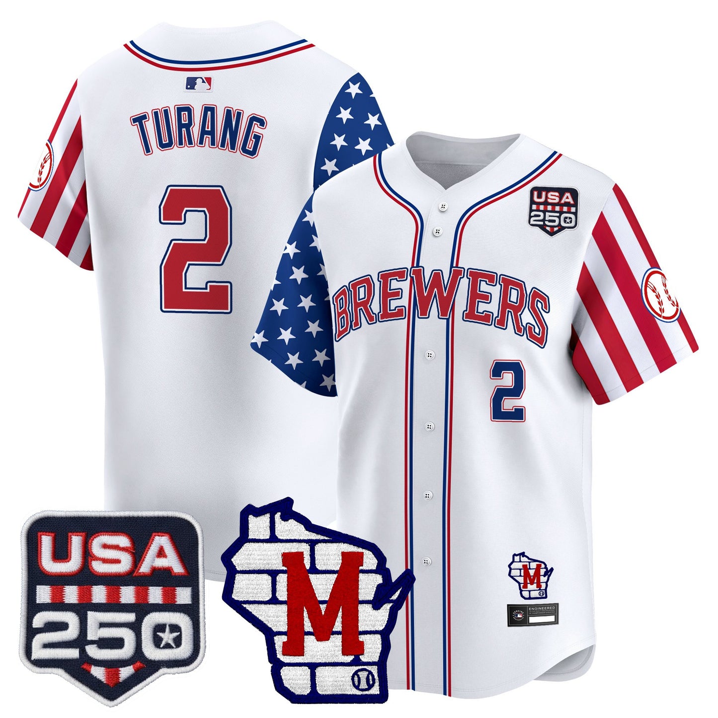 Milwaukee Brewers "America250 Edition" Vapor Premier Limited Jersey - All Stitched