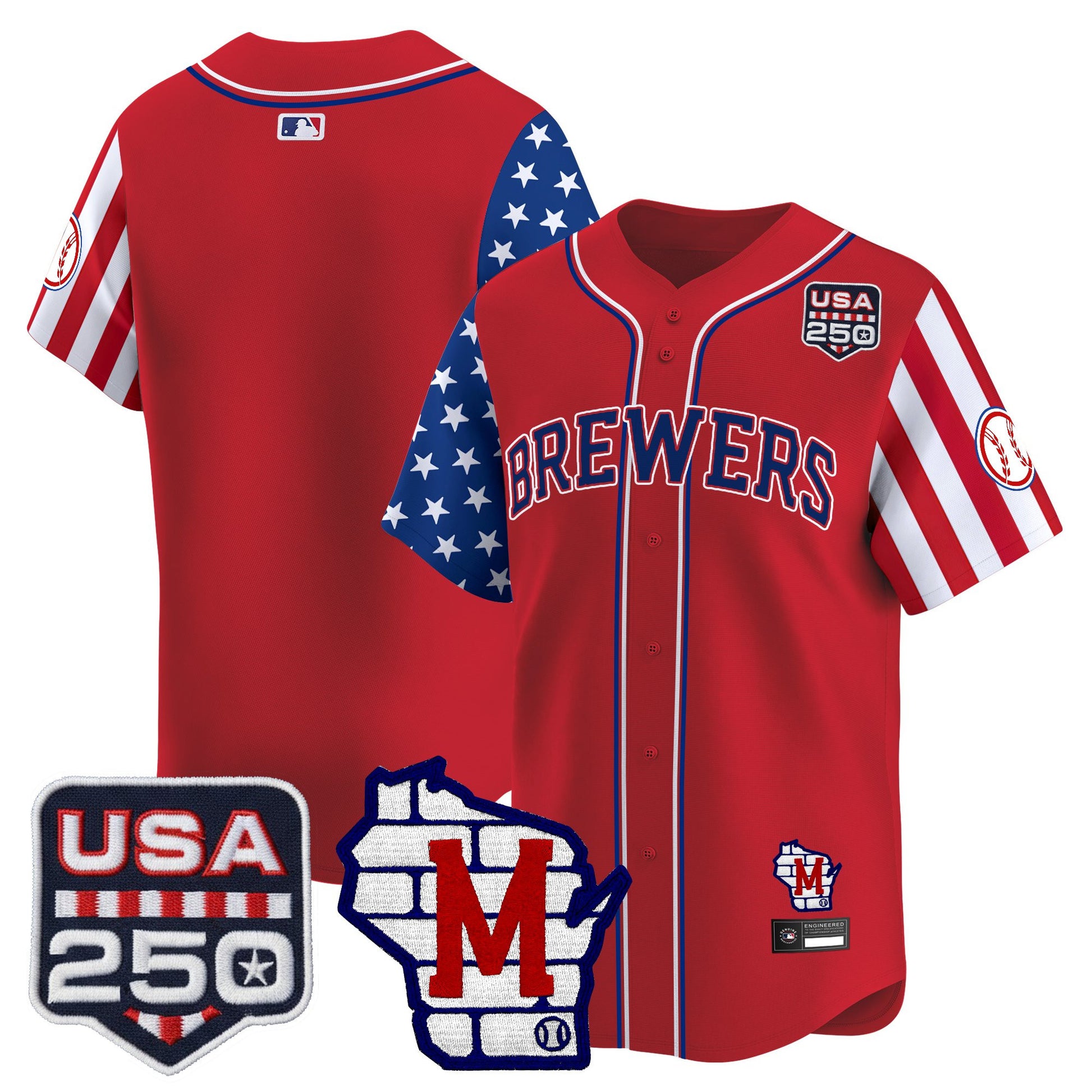 Milwaukee Brewers "America250 Edition" Vapor Premier Limited Jersey - All Stitched