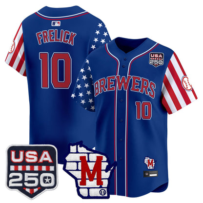 Milwaukee Brewers "America250 Edition" Vapor Premier Limited Jersey - All Stitched