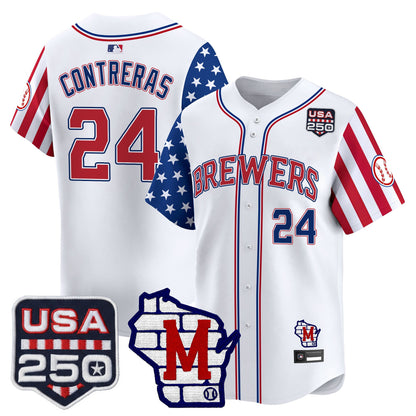 Milwaukee Brewers "America250 Edition" Vapor Premier Limited Jersey - All Stitched