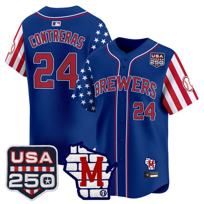 Milwaukee Brewers "America250 Edition" Vapor Premier Limited Jersey - All Stitched