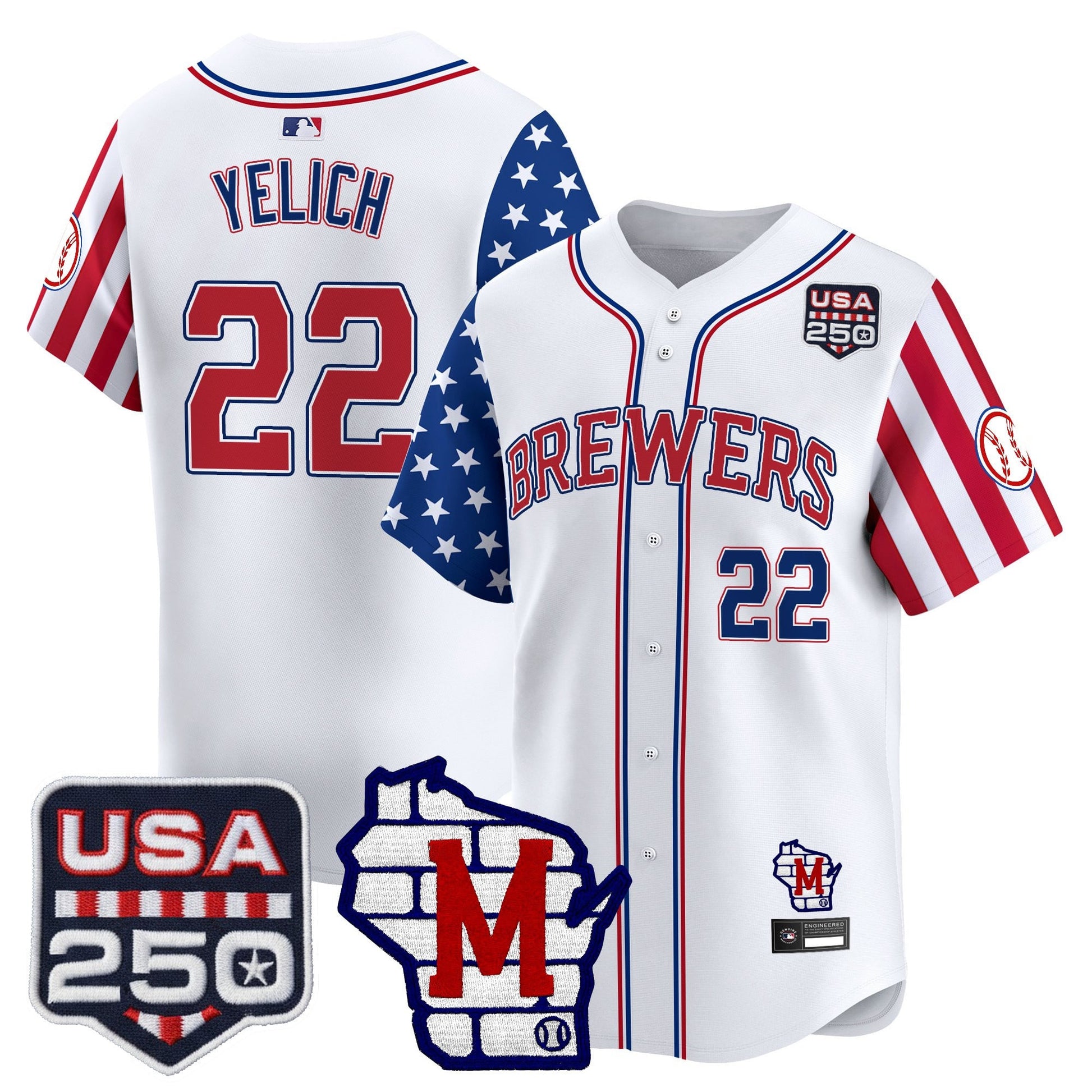 Milwaukee Brewers "America250 Edition" Vapor Premier Limited Jersey - All Stitched