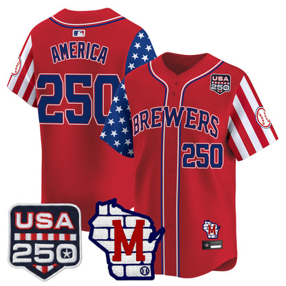 Milwaukee Brewers "America250 Edition" Vapor Premier Limited Jersey - All Stitched