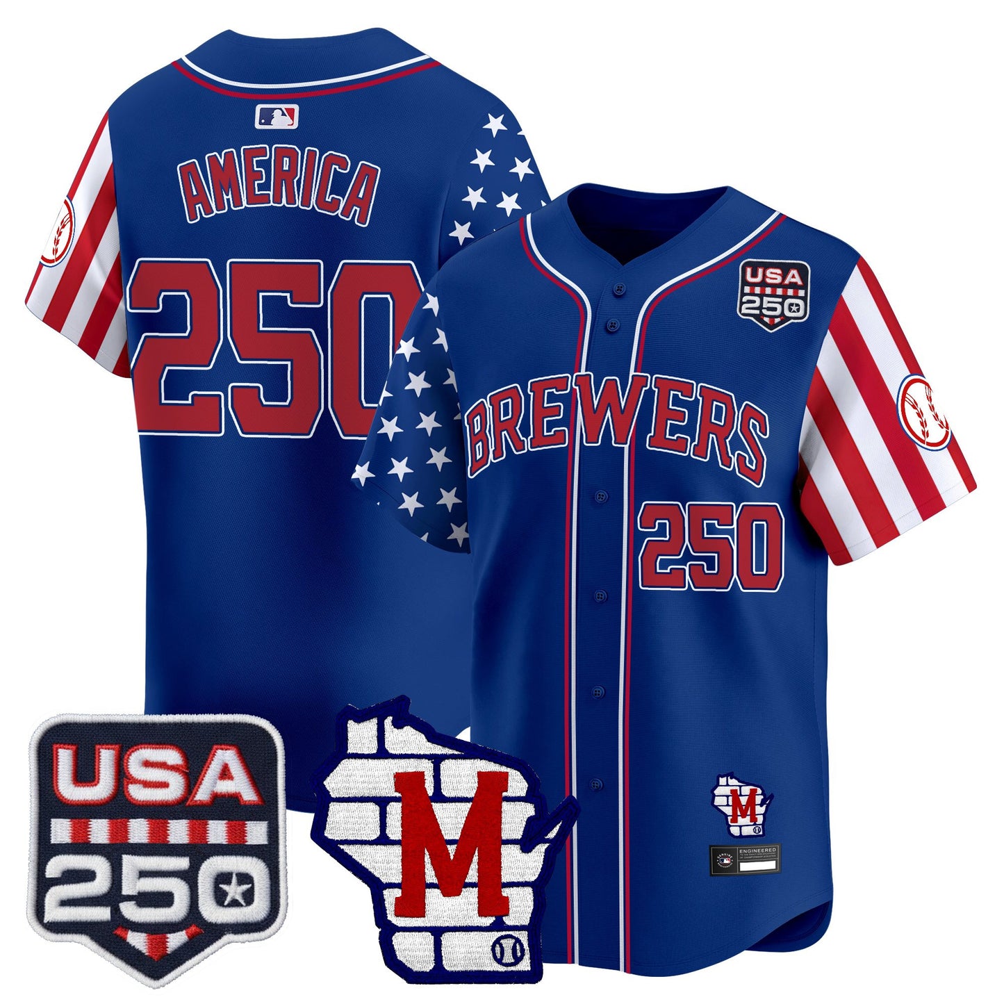 Milwaukee Brewers "America250 Edition" Vapor Premier Limited Jersey - All Stitched