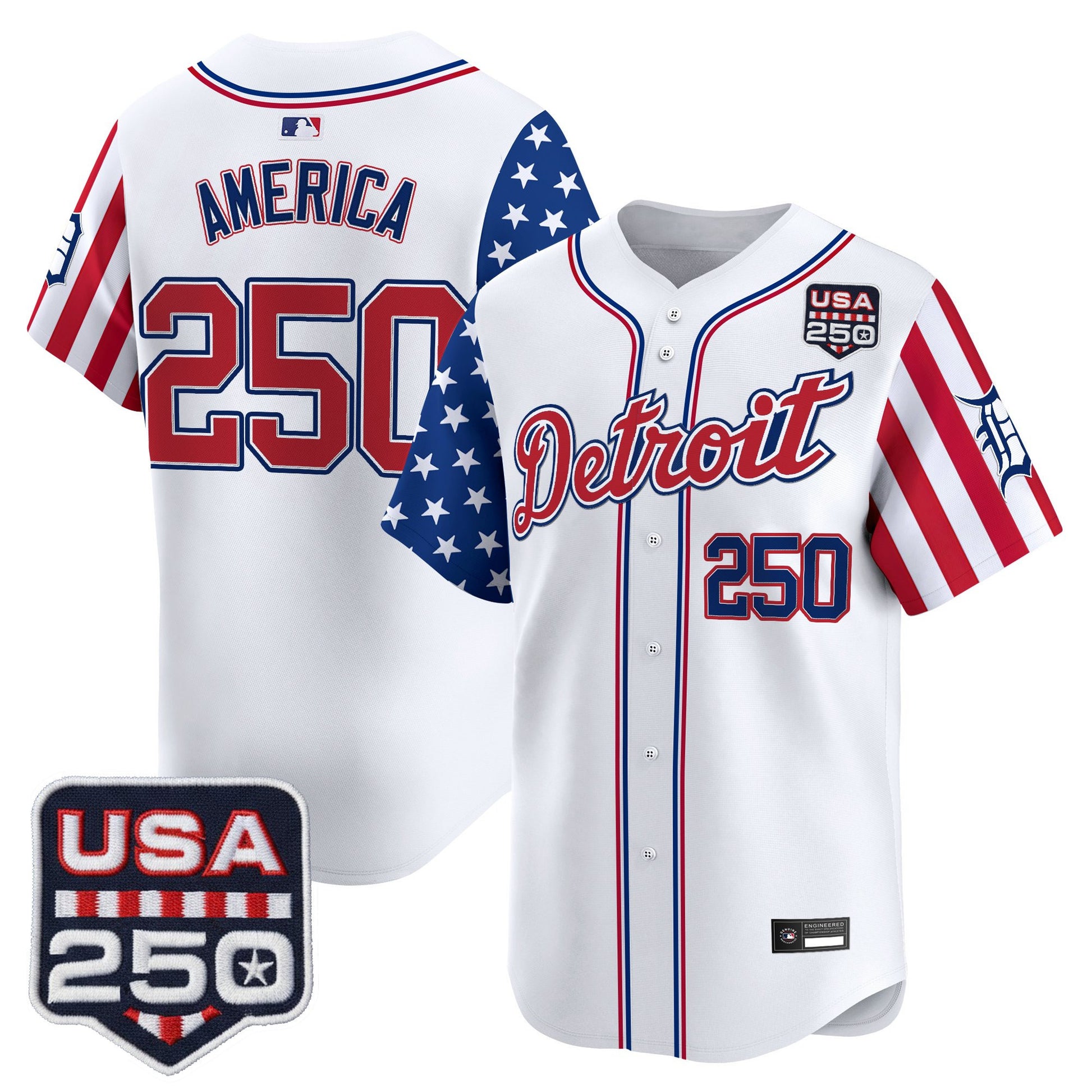 Detroit Tigers "America250 Edition" Vapor Premier Limited Jersey - All Stitched