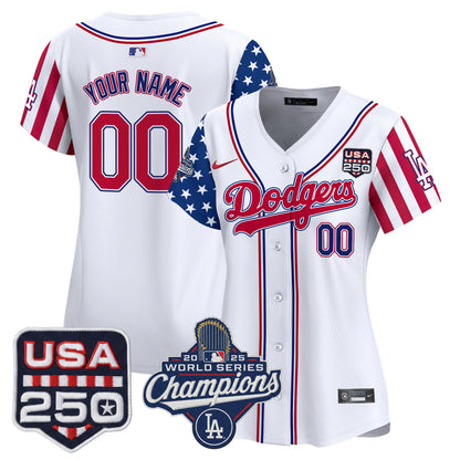 Los Angeles Dodgers "America250 Edition" Vapor Premier Limited Custom Jersey V2 - All Stitched