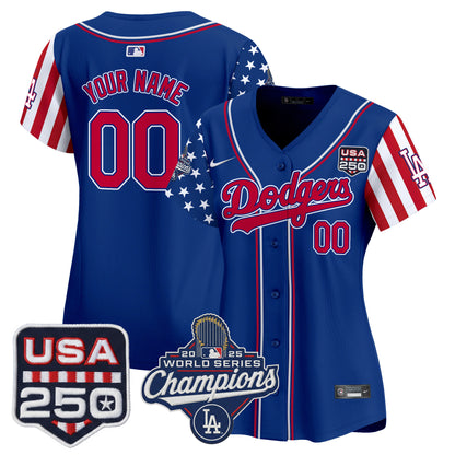 Los Angeles Dodgers "America250 Edition" Vapor Premier Limited Custom Jersey V2 - All Stitched