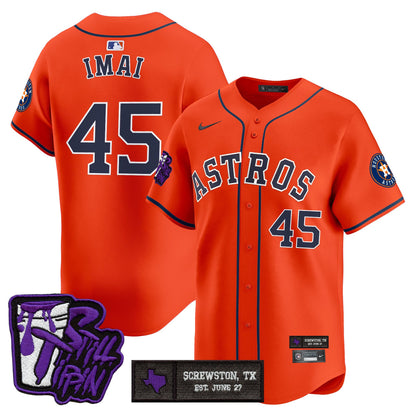 Houston Astros DJ Screw Still Tippin Purple Patch Vapor Premier Limited Jersey - All Stitched