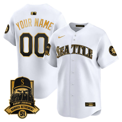 Seattle Mariners Hall-of-Famer Randy Johnson Patch Vapor Premier Limited Custom Jersey - All Stitched