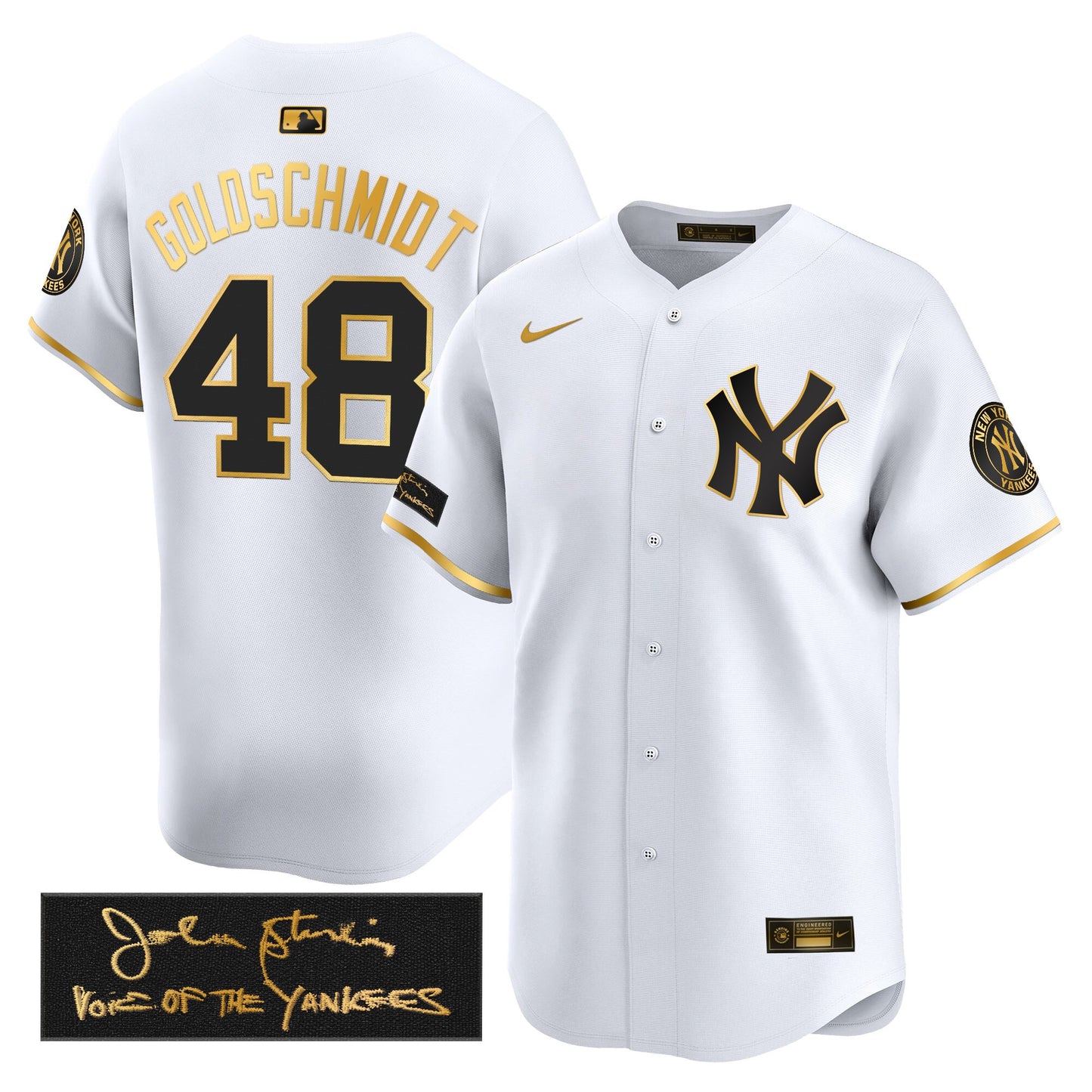 New York Yankees John Sterling "The Voice of the Yankees" Tribute Patch Vapor Premier Limited Jersey - Stitched