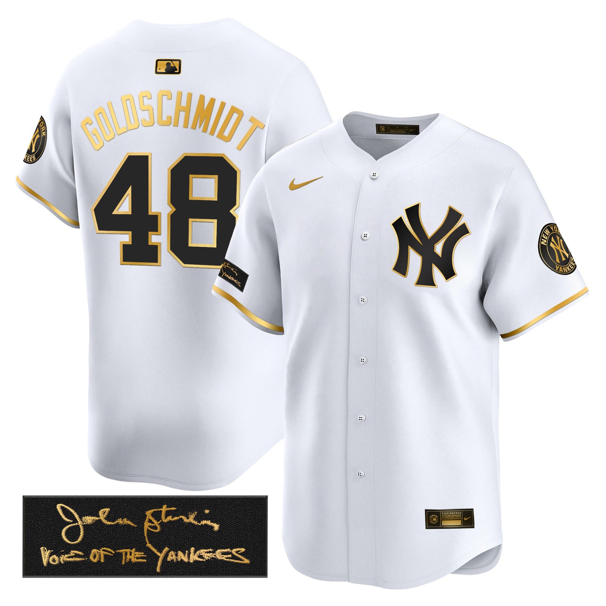 New York Yankees John Sterling "The Voice of the Yankees" Tribute Patch Vapor Premier Limited Jersey - Stitched