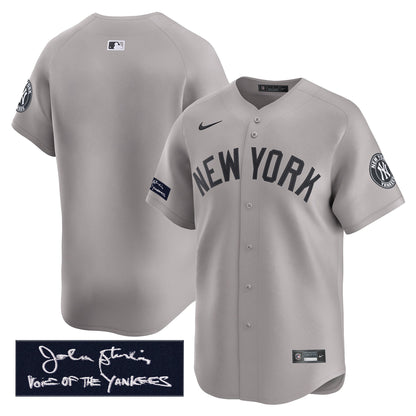 New York Yankees John Sterling "The Voice of the Yankees" Tribute Patch Vapor Premier Limited Jersey - Stitched