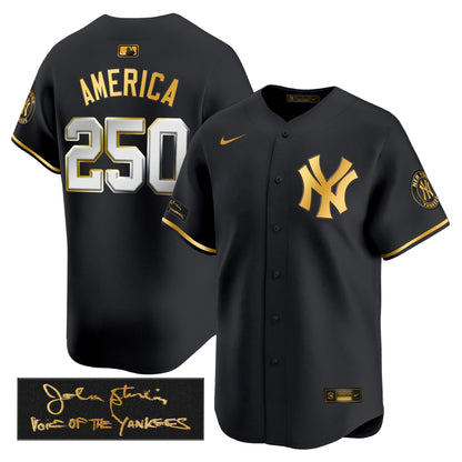 New York Yankees John Sterling "The Voice of the Yankees" Tribute Patch Vapor Premier Limited Jersey - Stitched