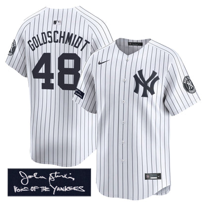 New York Yankees John Sterling "The Voice of the Yankees" Tribute Patch Vapor Premier Limited Jersey - Stitched