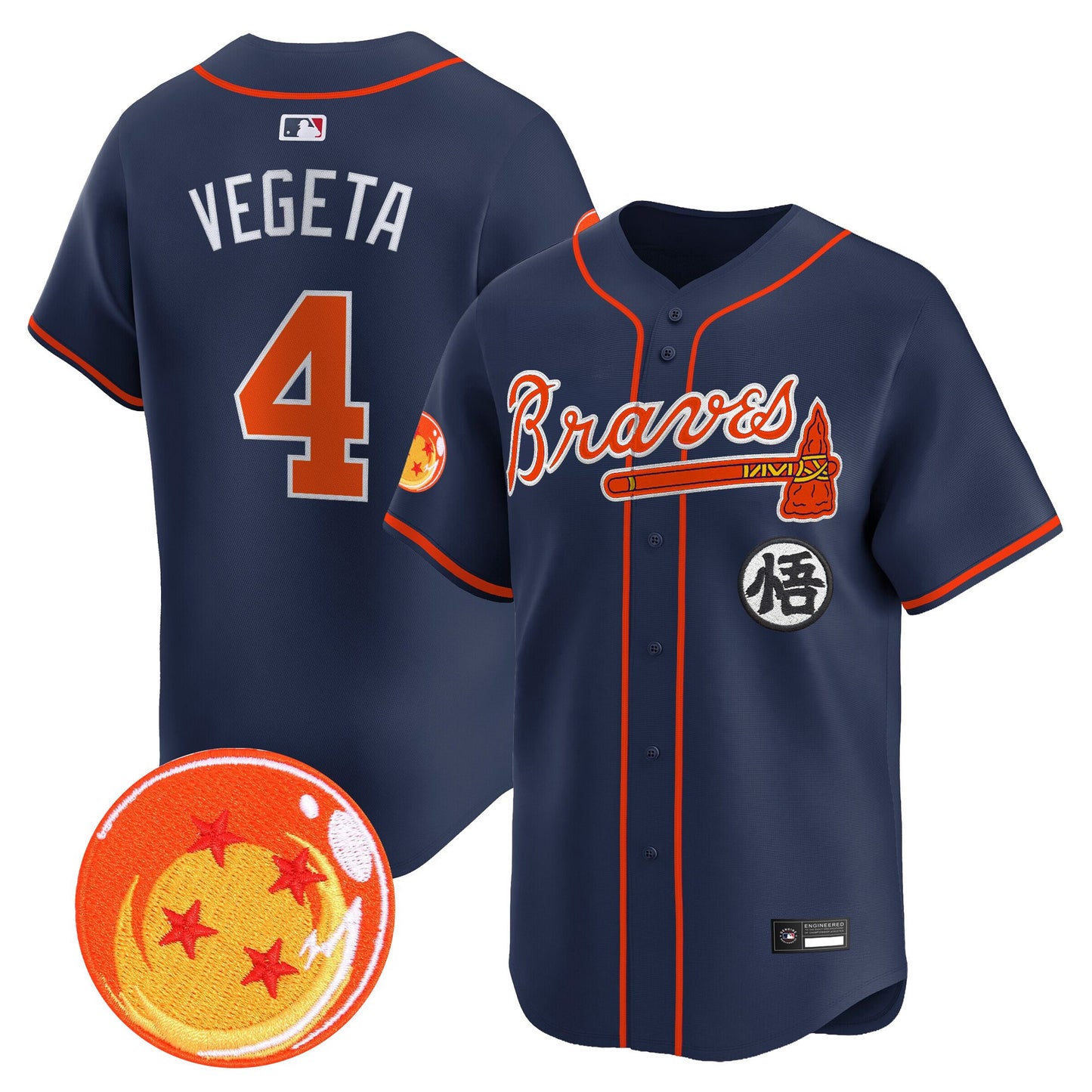 Atlanta Braves x Dragon Ball Vapor Premier Limited Jersey - All Stitched