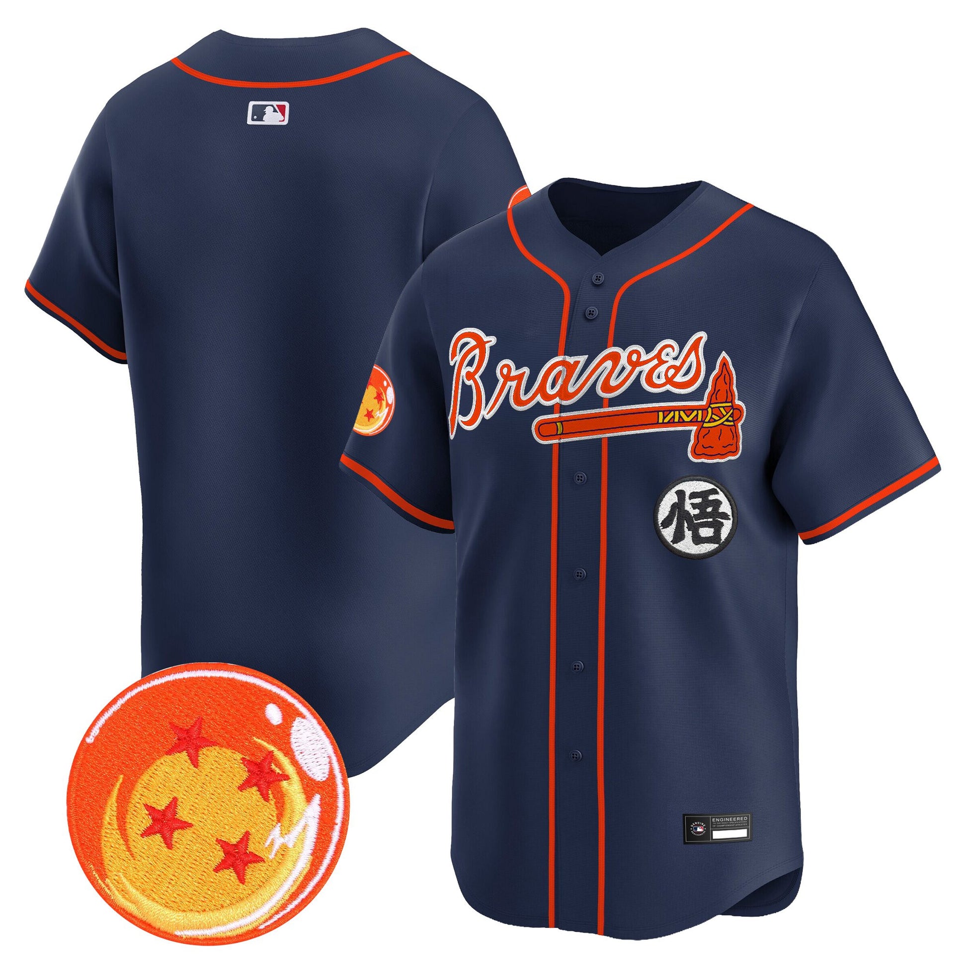Atlanta Braves x Dragon Ball Vapor Premier Limited Jersey - All Stitched
