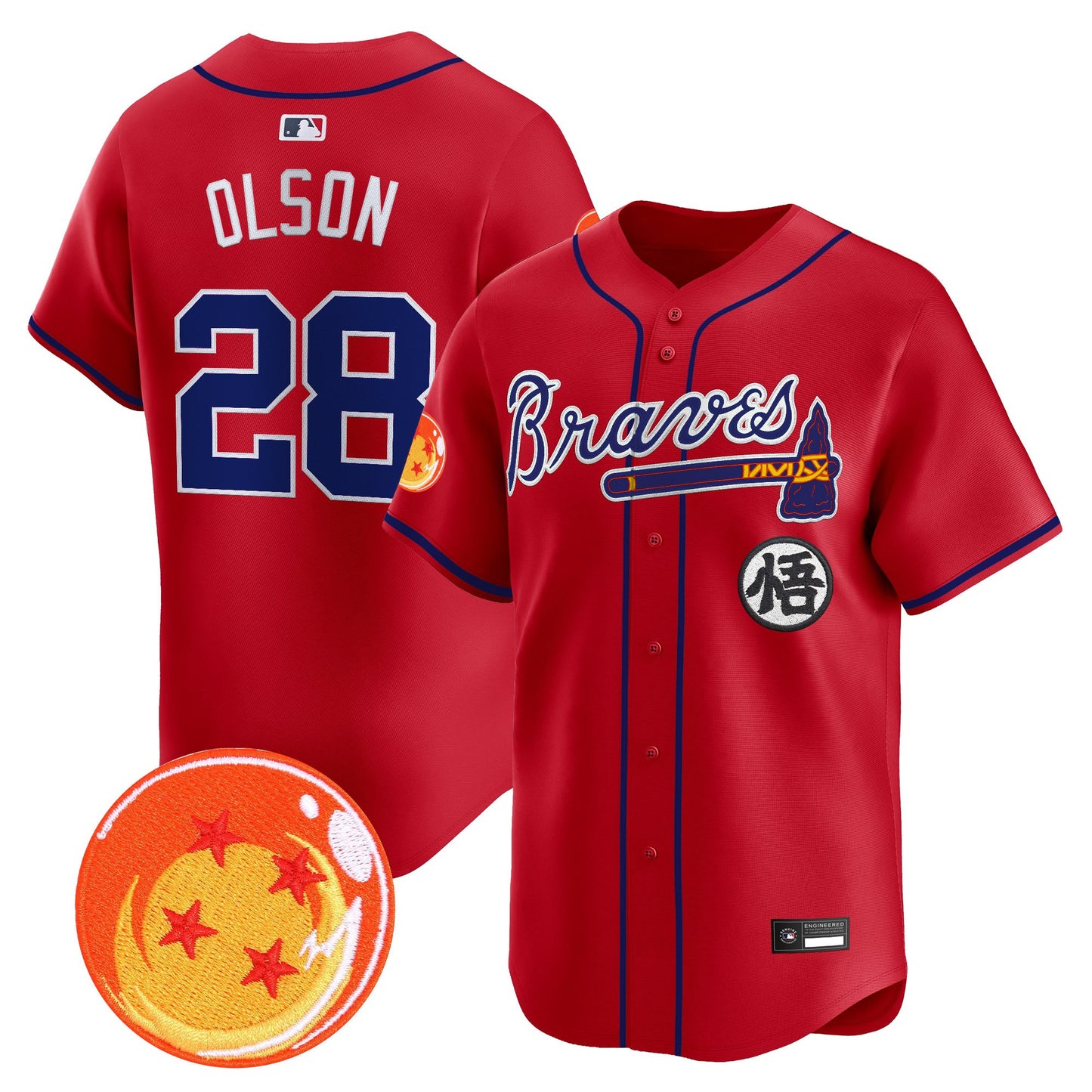 Atlanta Braves x Dragon Ball Vapor Premier Limited Jersey - All Stitched