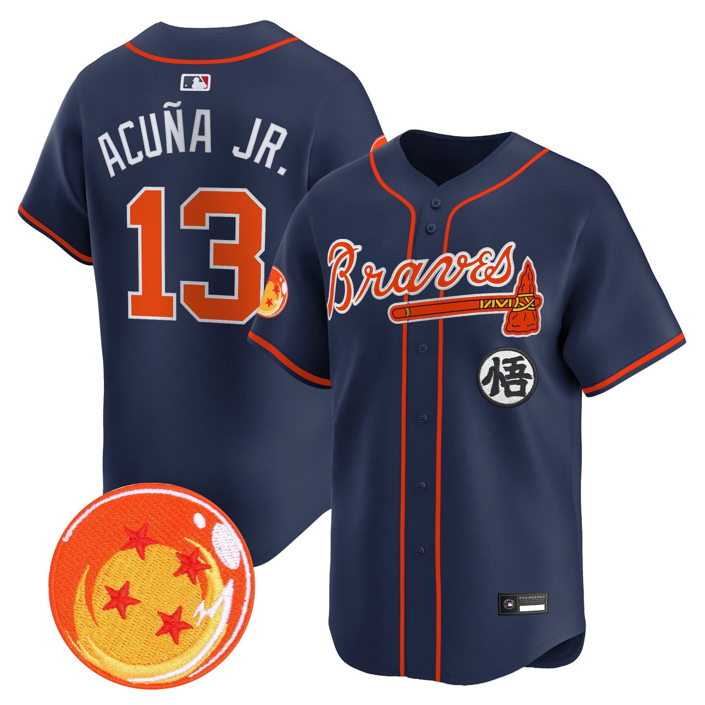 Atlanta Braves x Dragon Ball Vapor Premier Limited Jersey - All Stitched