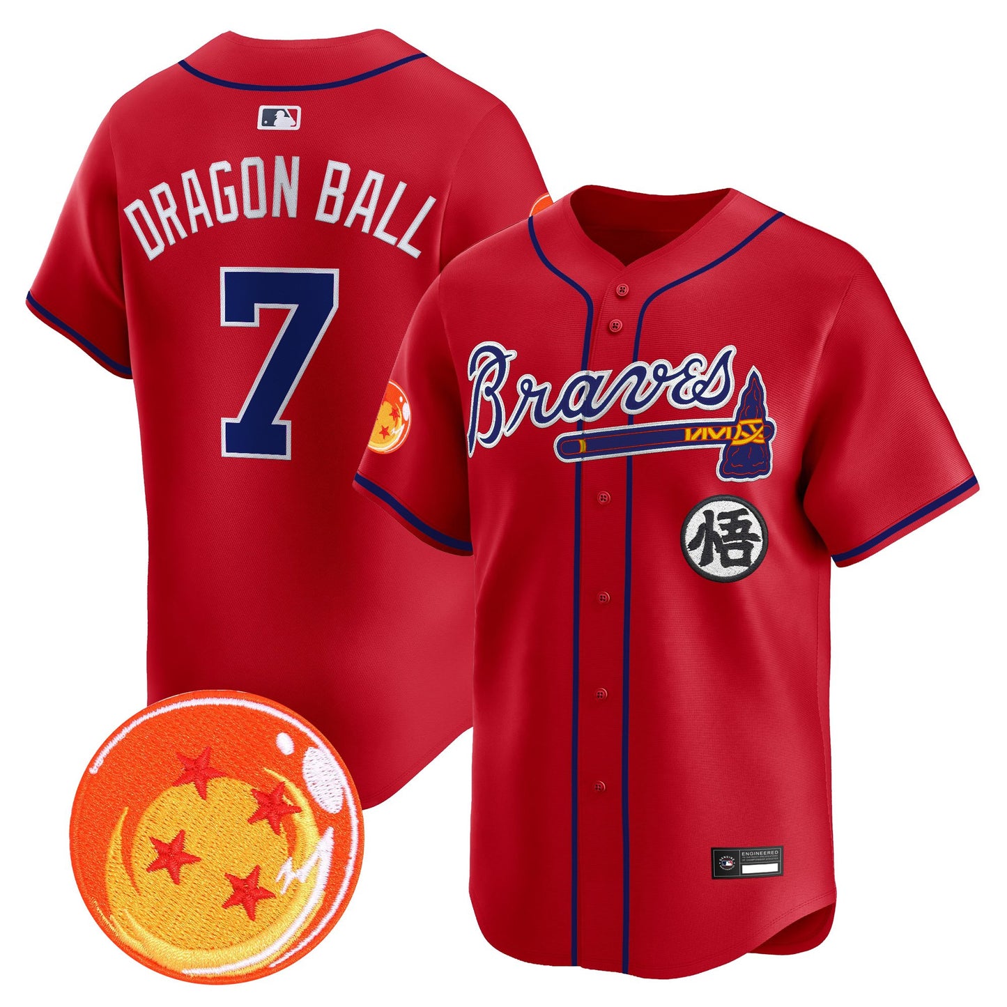 Atlanta Braves x Dragon Ball Vapor Premier Limited Jersey - All Stitched