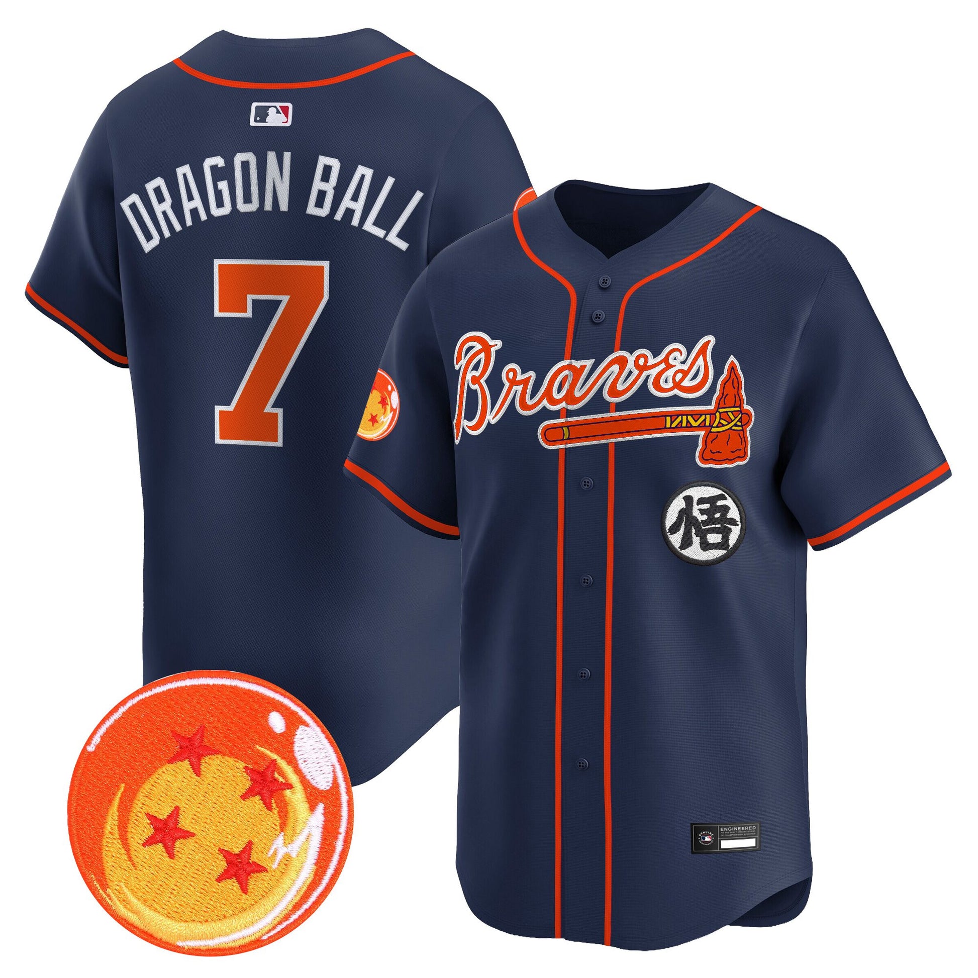 Atlanta Braves x Dragon Ball Vapor Premier Limited Jersey - All Stitched