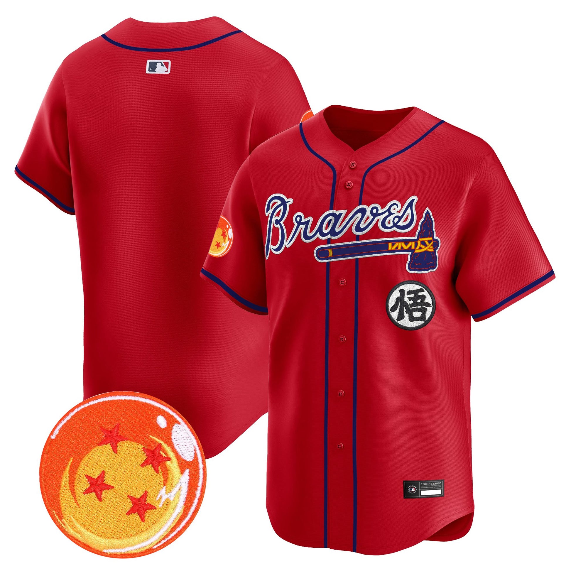 Atlanta Braves x Dragon Ball Vapor Premier Limited Jersey - All Stitched