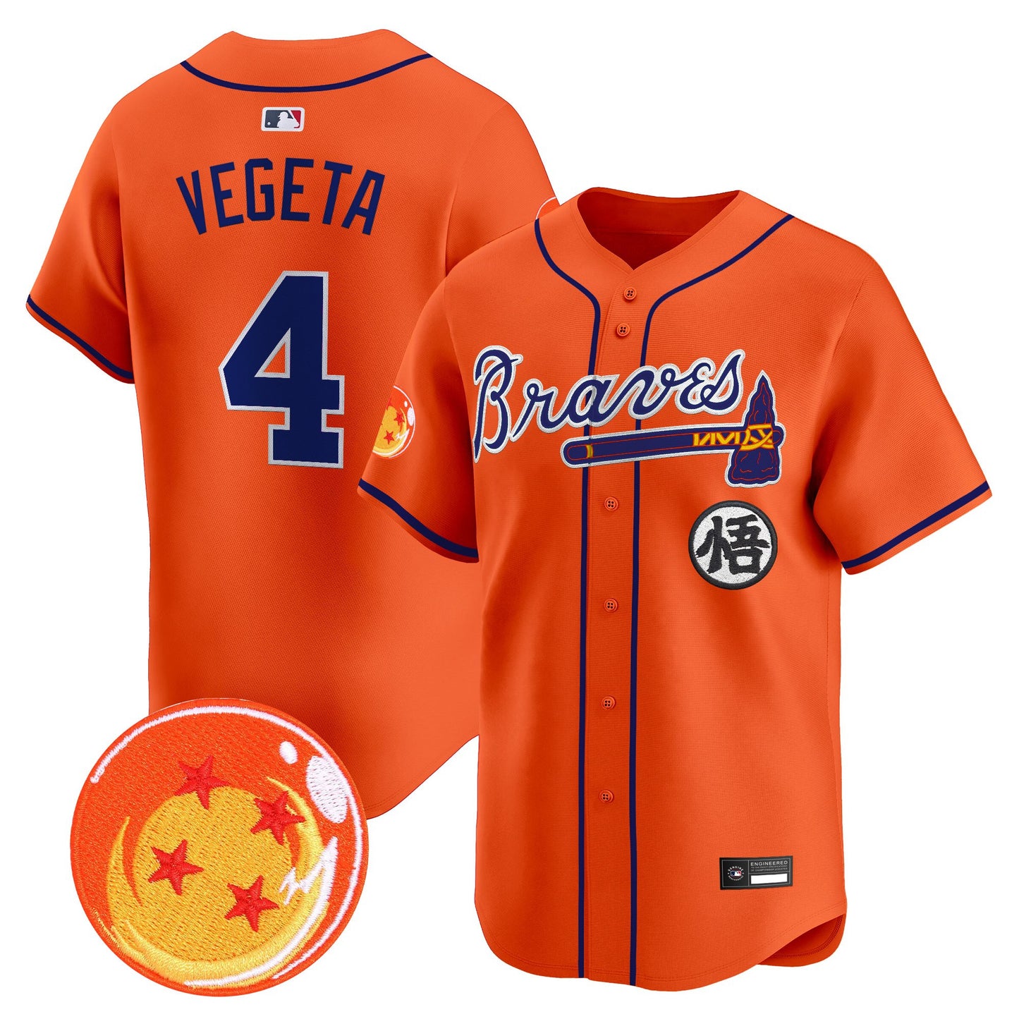 Atlanta Braves x Dragon Ball Vapor Premier Limited Jersey - All Stitched