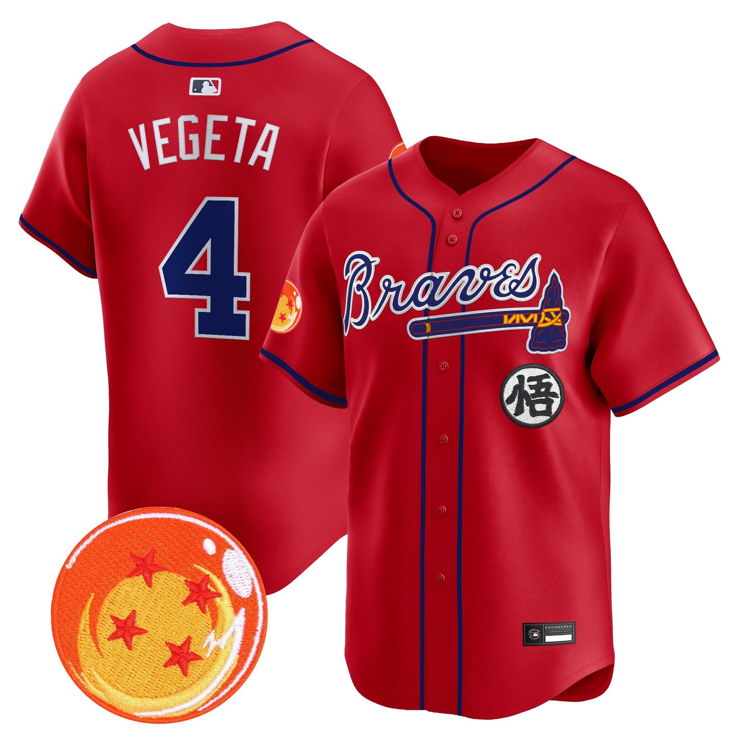 Atlanta Braves x Dragon Ball Vapor Premier Limited Jersey - All Stitched