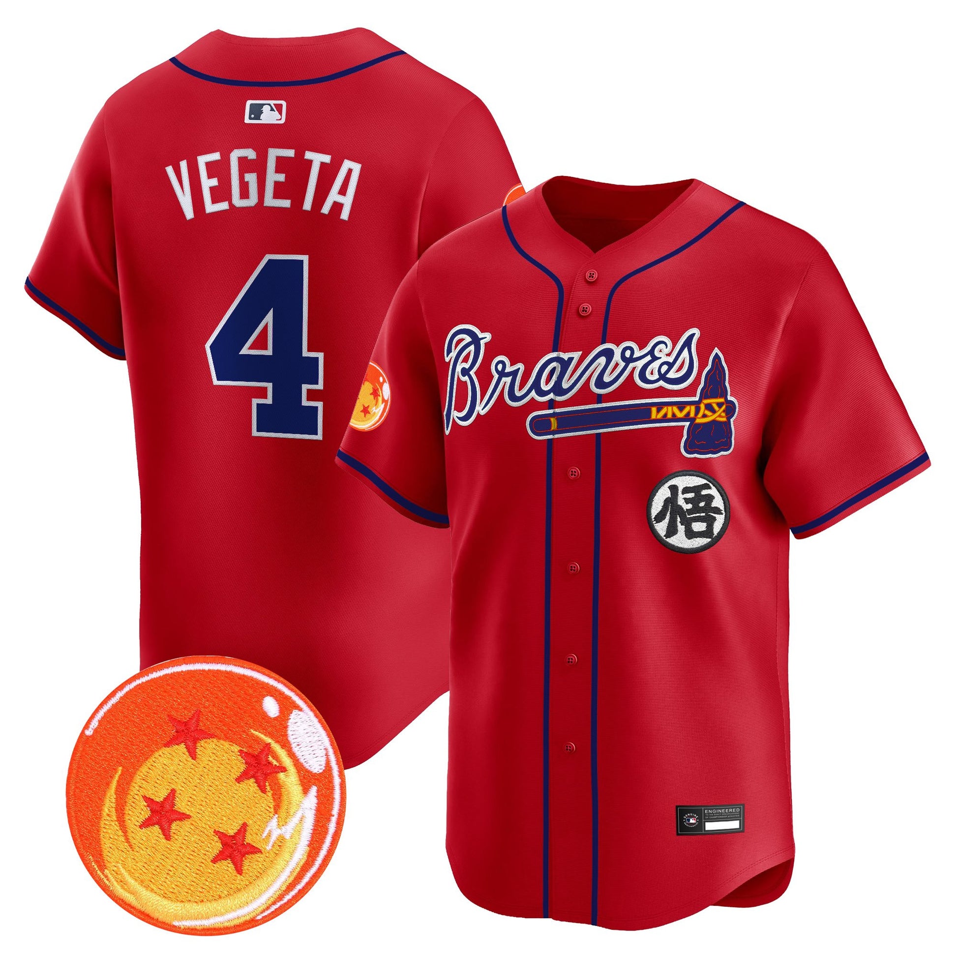 Atlanta Braves x Dragon Ball Vapor Premier Limited Jersey - All Stitched