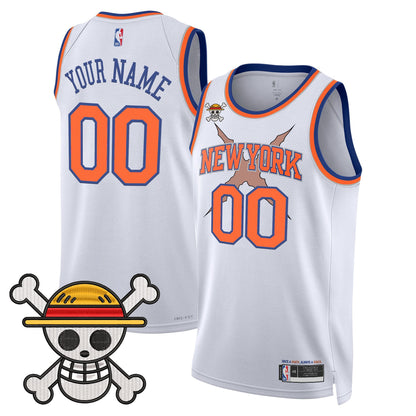 New York Knicks x One Piece Swingman Custom Jersey- Stitched