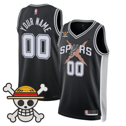 San Antonio Spurs x One Piece Custom Jersey Collection - Stitched